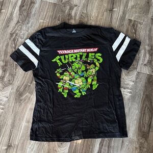 Nickelodeon TMNT Black Tee with White Stripes